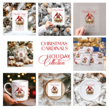 Red Cardinals Elegant Typography Christmas Lantern