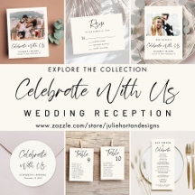 Celebrate With Us Cream Wedding Reception