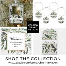 HOLIDAY   Happy Holidays Vintage Olive Branch