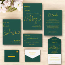 Elegant Green And Gold Luxury Chic Wedding