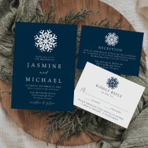 Simple Snowflake Navy Wedding Collection