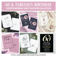 60 and Fabulous Sixtieth Birthday Party Invitation