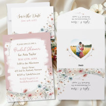 Pretty Watercolor Wildflowers Wedding Suite
