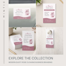 Modern Dusty Rose Cleaning Business Branding