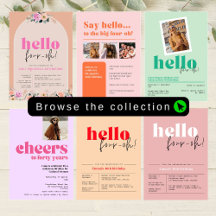 Minimalist 40th Birthday Invitations