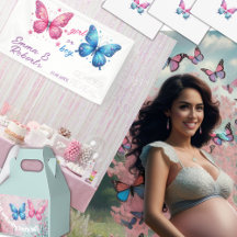 Butterflies Gender Reveal Party summer pink v blue