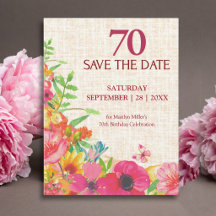 70th Birthday Bold Floral Linen Collection