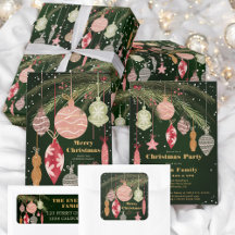 Festive Ornaments Merry Christmas Illustrations