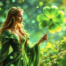 St. Patrick’s Day Fairy Holding a Giant Clover