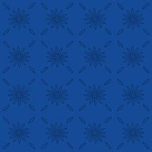 Black Flower Art Pattern in Blue Background