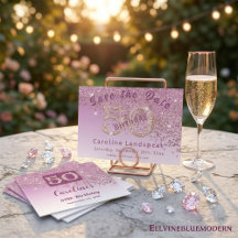 Heartfelt Rose Gold Glitter   50th Birthday