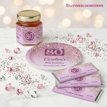 Refined Shimmer Rose Gold Glitter   80th Birthday