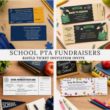  School PTA Fundraiser Events Raffle Ticket Invite