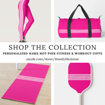 Personalized Name Hot Pink Fitness & Workout Gifts