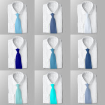 Blue Solid Color Tones Necktie Collection