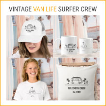 Vintage Van Life Surfer Crew
