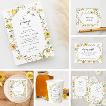 Little Honey Yellow Floral Baby Shower Suite