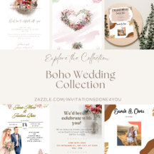 Boho Collection Invitations, Thank you, Labels,