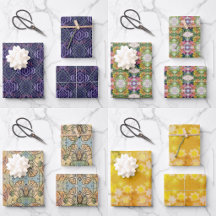 Wrapping Sheets Gift Paper With Watercolor Designs