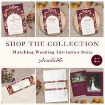 Boho Fall Wildflower Floral Burgundy Wedding