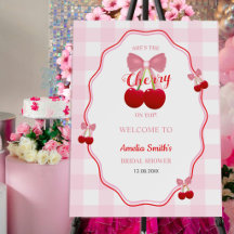 She's The Cherry On Top Pink Bow Bridal Shower 