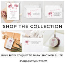 Pink Bow Coquette Aesthetic Baby Shower Products