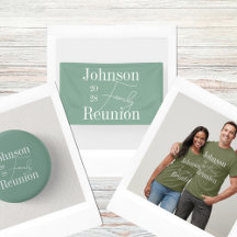Family Reunion Party Supplies Modern Sage Green