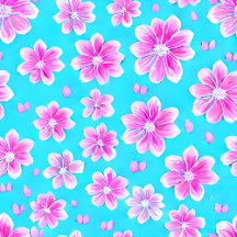 Simple Blue and Pink Flower Pattern