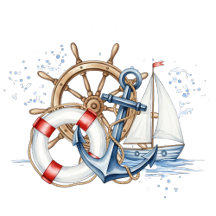 Blue Nautical Anchor Birthday 