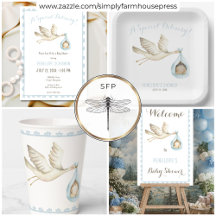 Special Delivery Stork Blue Baby Boy Baby Shower