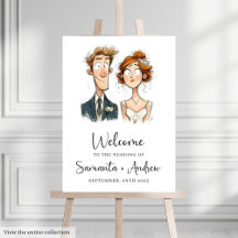 Funny Quirky Wedding Couples Welcome Signs #186W