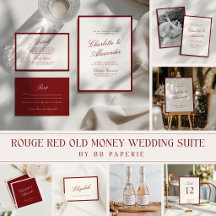 Classic Calligraphy Deep Red Old Money Suite