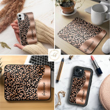 Glam Rose Gold Leopard Spots Signature