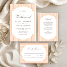 Classic Orange Striped Wedding Suite