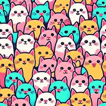 Minimalist Cats in Multi-Colored Pastels