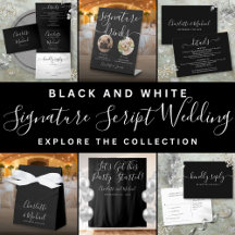 Black and White Signature Script Wedding Suite