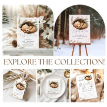 Cold Outside Woodland Bear Winter Baby Shower