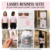 Blush Pink Script Photo Logo Lashe Studio Business