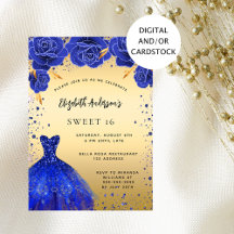Sweet 16 - Royal Blue and gold - Dress