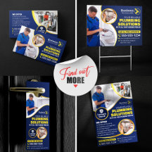 Plumber Plumbing Technician Contractor Blue Gold