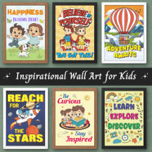 Inspirational Cartoon Wall Art for Kids