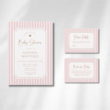 Blush Stripe Whimsical Gold Frame