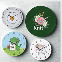 Cute & unique Personalized Name & Photo Wall Clock