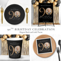 Elegant 90th Birthday Party Invitation Decor