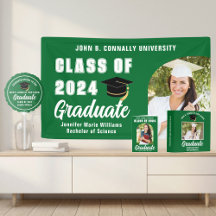 Green White Graduation Party Gifts & Favors