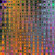 Abstract Orange and Aqua Retro Boomerang Waves