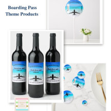 Boarding Pass Ocean Blue Invitations