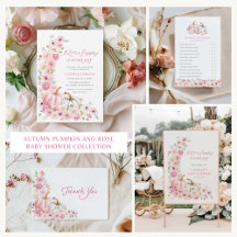 Autumn Pumpkin and Rose Baby Shower Collection