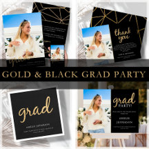 Gold & Black Graduation Party Collection