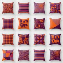 Orange Purple Mauve Raspberry Red Retro Home